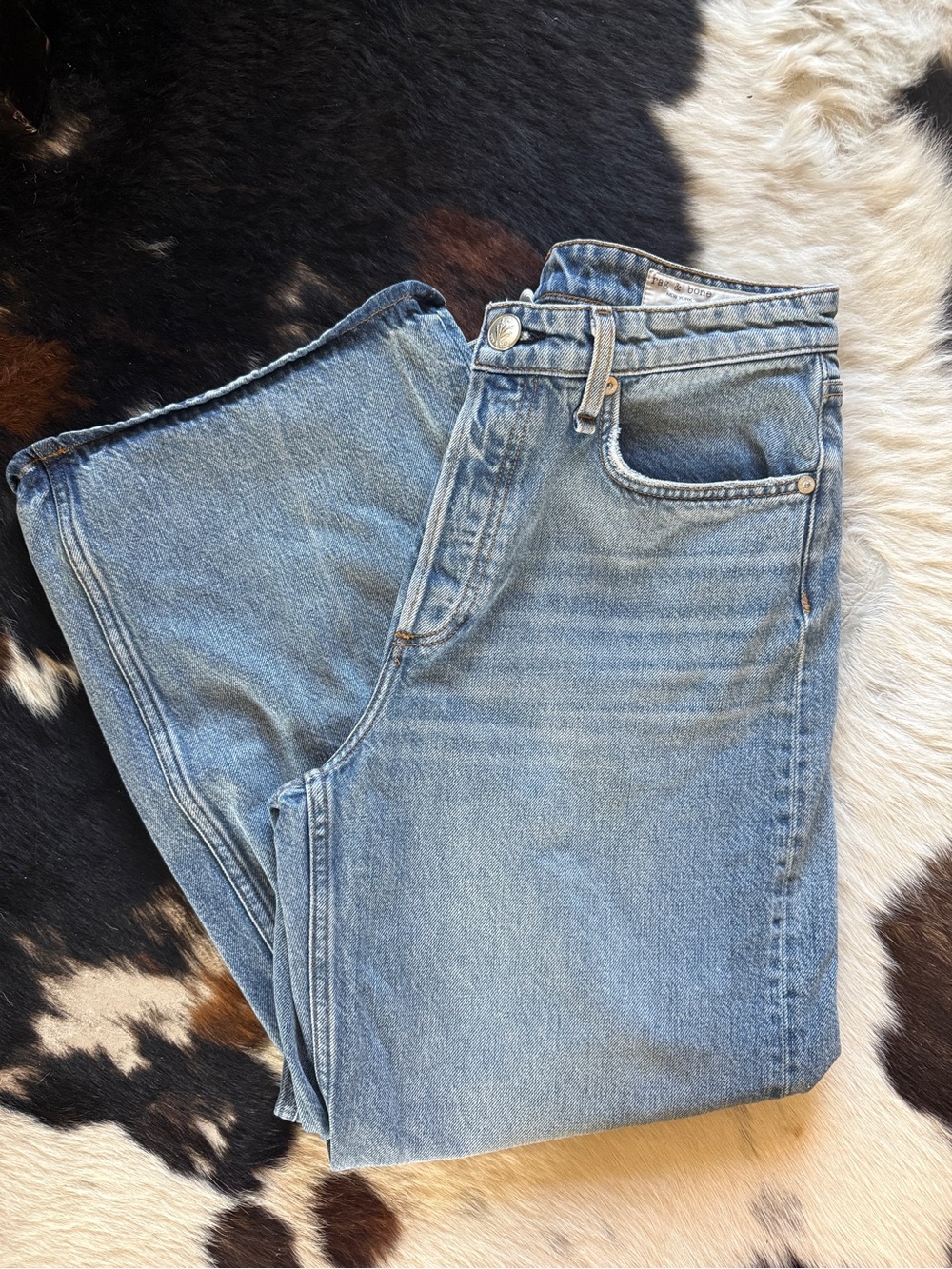 rag & bone Ruth Super High-Rise Ankle Wide Leg Denim Jeans